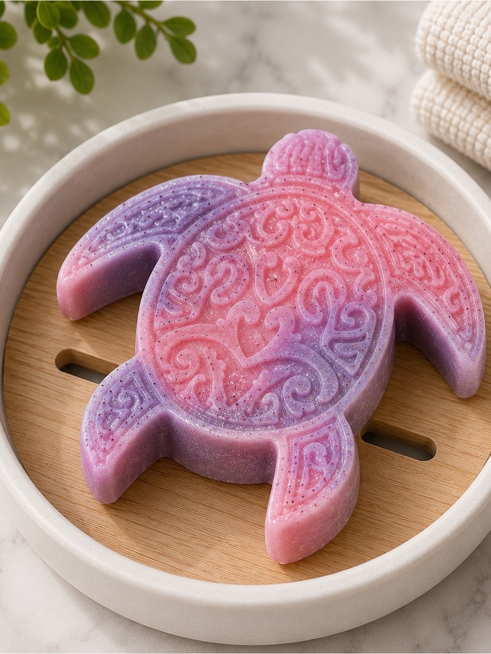 Cherry vanilla soap turtle 3x3in 10oz handmade Shea butter based